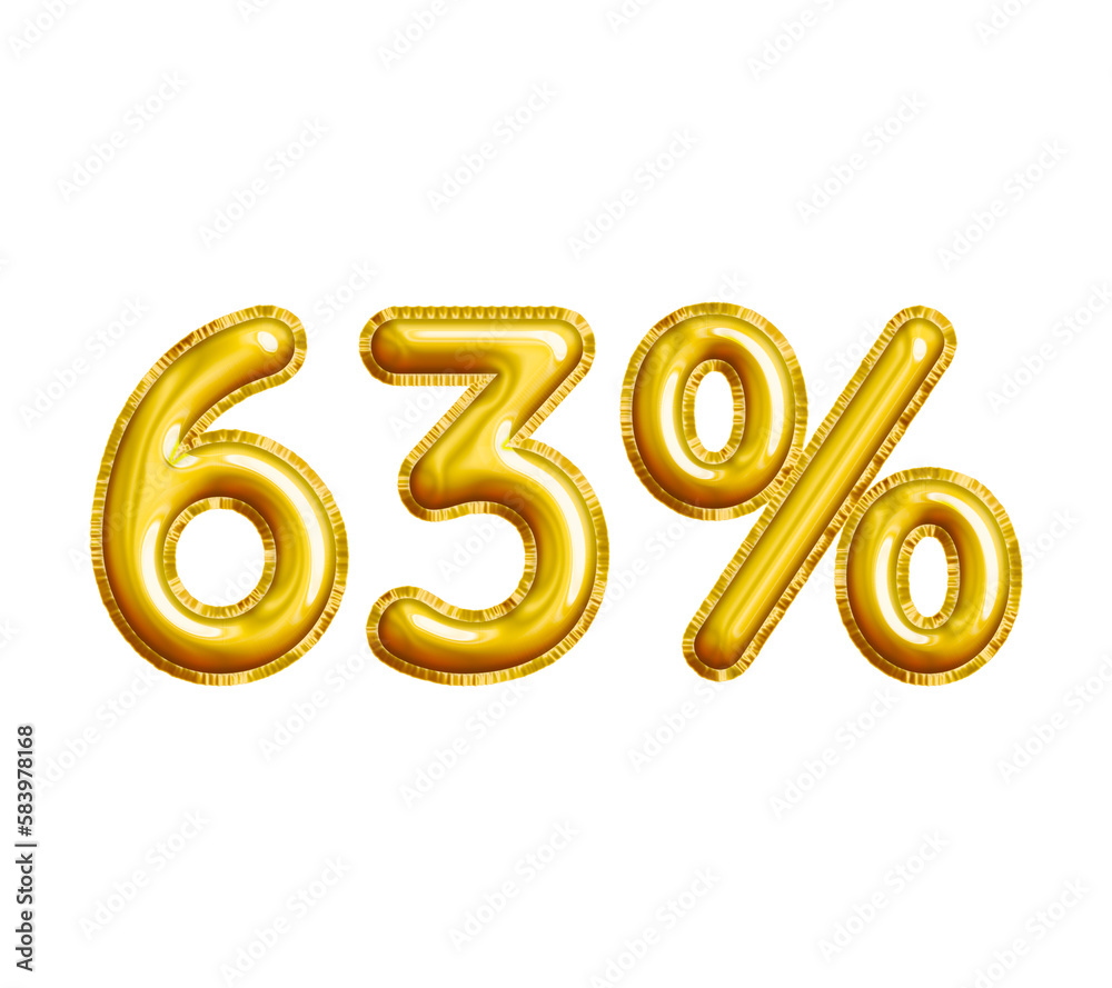 63% or Sixty-three Percent 3D Gold Balloon. You can use this asset for your content Marketing like as Promotion, Advertisement, Ads, Banner, Flyer, Discount Card and anymore. 63% or Sixty-three Percent 3D Gold Balloon. You can use this asset for your content Marketing like as Promotion, Advertisement, Ads, Banner, Flyer, Discount Card and anymore.