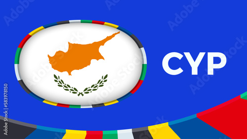 Cyprus flag stylized for European football tournament qualification.