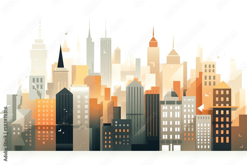 Fototapeta premium Stylish New York City Skyline Illustration