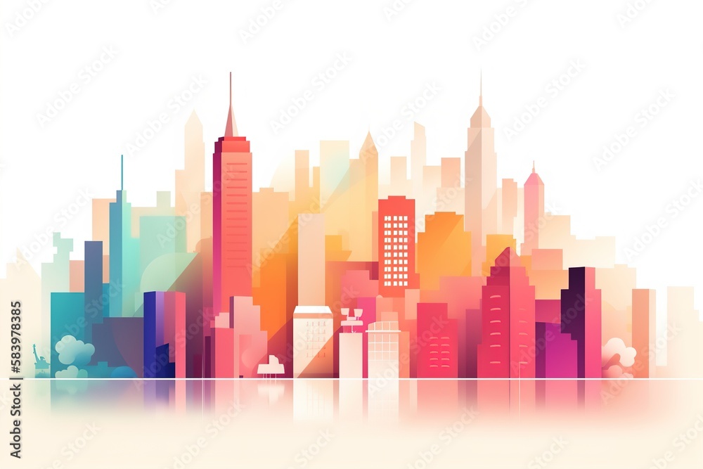 Stylish New York City Skyline Illustration