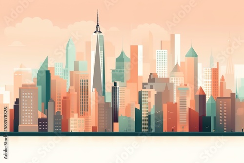 Stylish New York City Skyline Illustration © stasknop