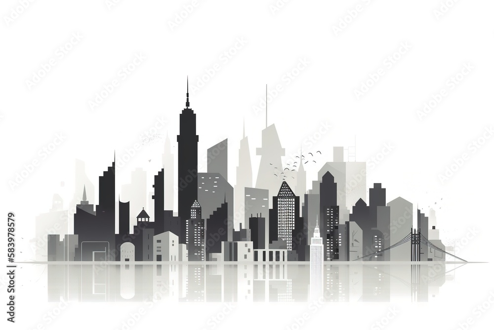 Minimalistic New York City Skyline Illustration
