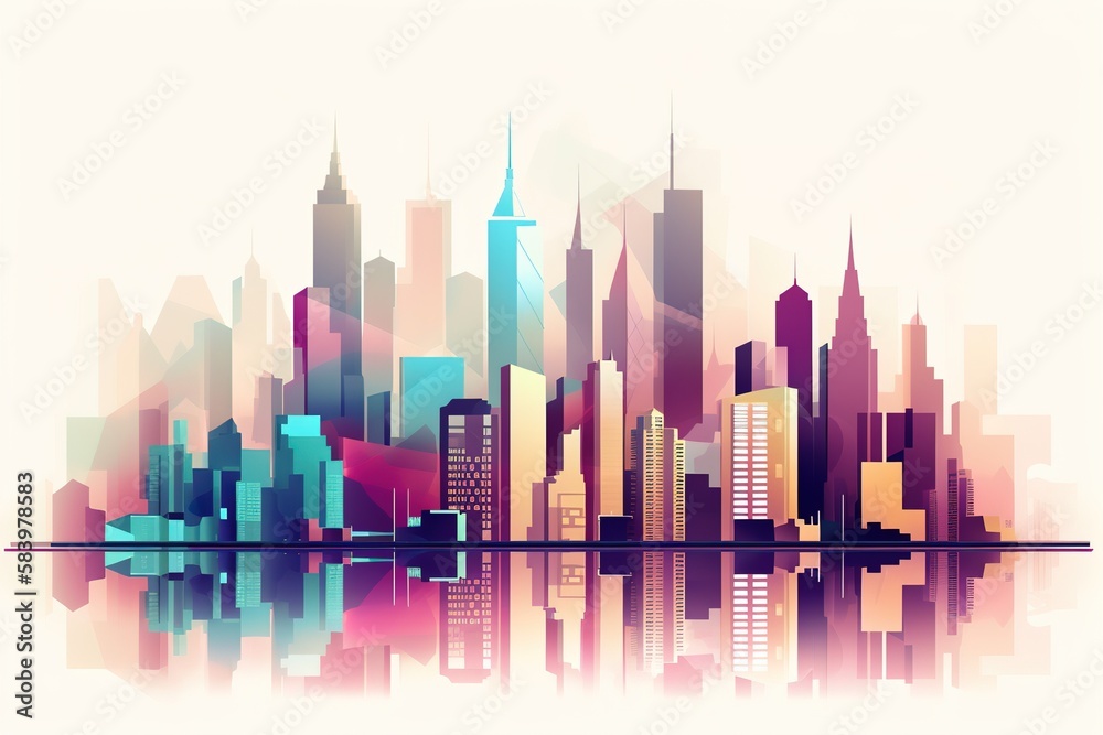 Minimalistic New York City Skyline Illustration
