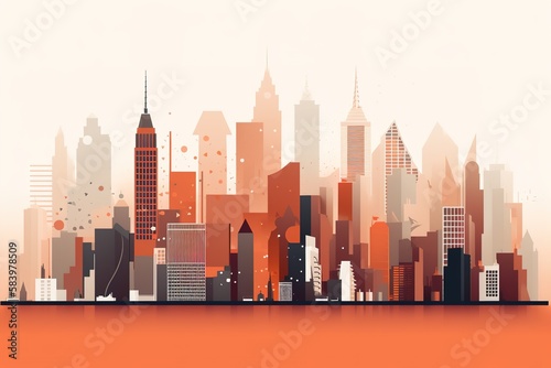 Minimalistic New York City Skyline Illustration 