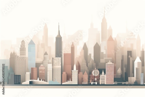 Minimalistic New York City Skyline Illustration © stasknop