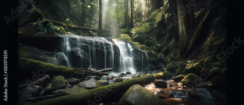 Waterfall in the Forest © Synaptic Studio