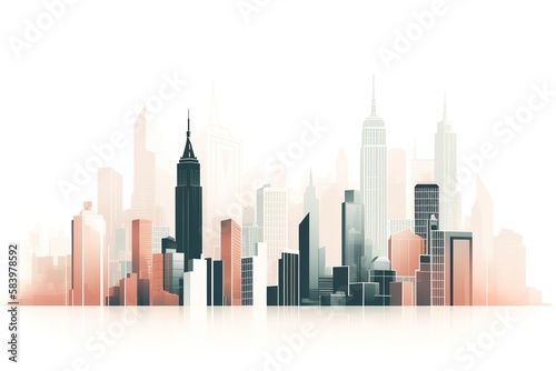 Minimalistic New York City Skyline Illustration 