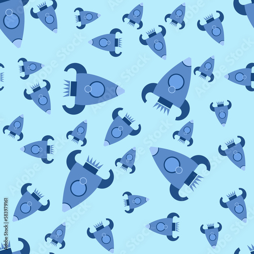 illustration seamless pattern baby rocket. design for printing on children s clothing  toys  bedding  textiles. 