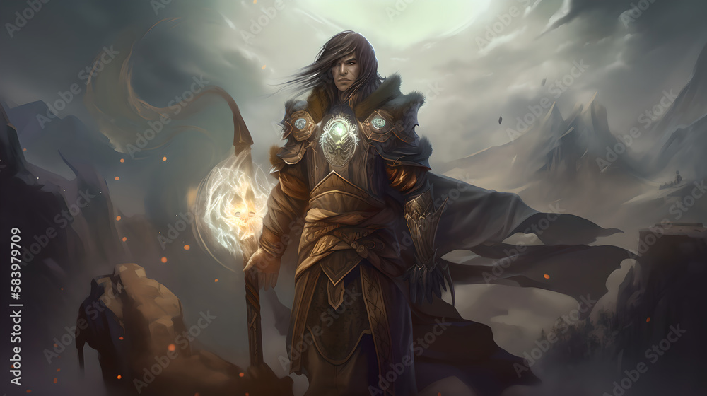 fantasy male character in a cool background (ai generated) fantasy male character in a cool background (ai generated)