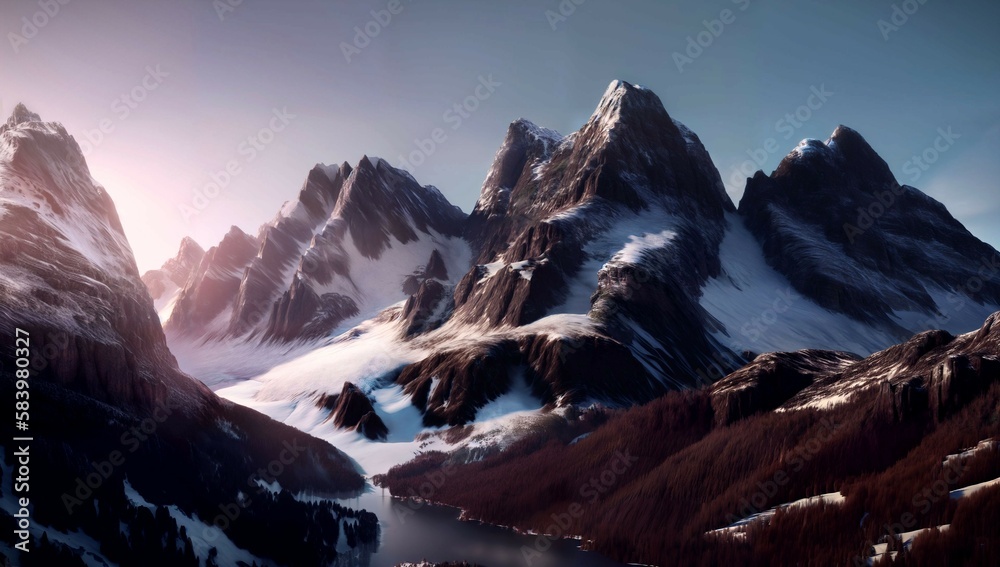 (4k) Incredible mountainrange wallpaper/background AI