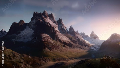 (4k) Incredible mountainrange wallpaper/background AI © Swagmum420