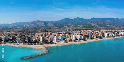 Fototapeta Naklejka Na Ścianę i Meble -  Stunning Panorama of Benicàssim Beach on the Mediterranean Sea