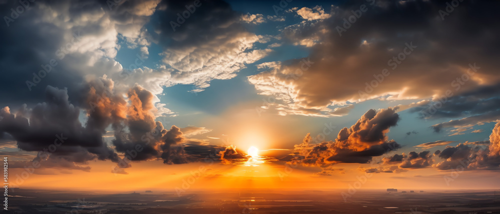 Fototapeta premium Bright Sunrise over the Horizon