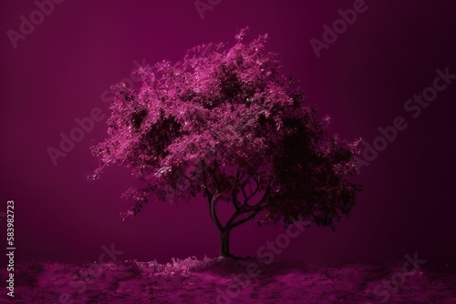  a tree with a purple background is shown in this image.  generative ai © Nadia