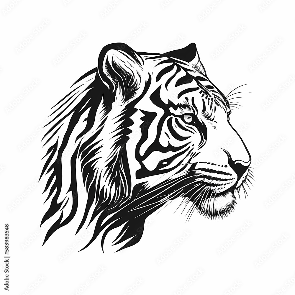 Tiger Tattoo. Generative AI Tiger Tattoo. Generative AI