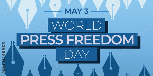 World Press Freedom Day.  Awareness celebration on the May 3. Support for Democracy. Vector illustration.