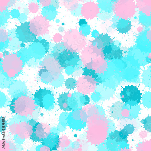 Paint stains seamless splatter, spray blots, spots