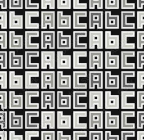 Surface pattern design with english letters. ABC word background. Alphabet beginning wallpaper. Back to school motif. Characters abstract. Lettering composition. Digital paper with script art