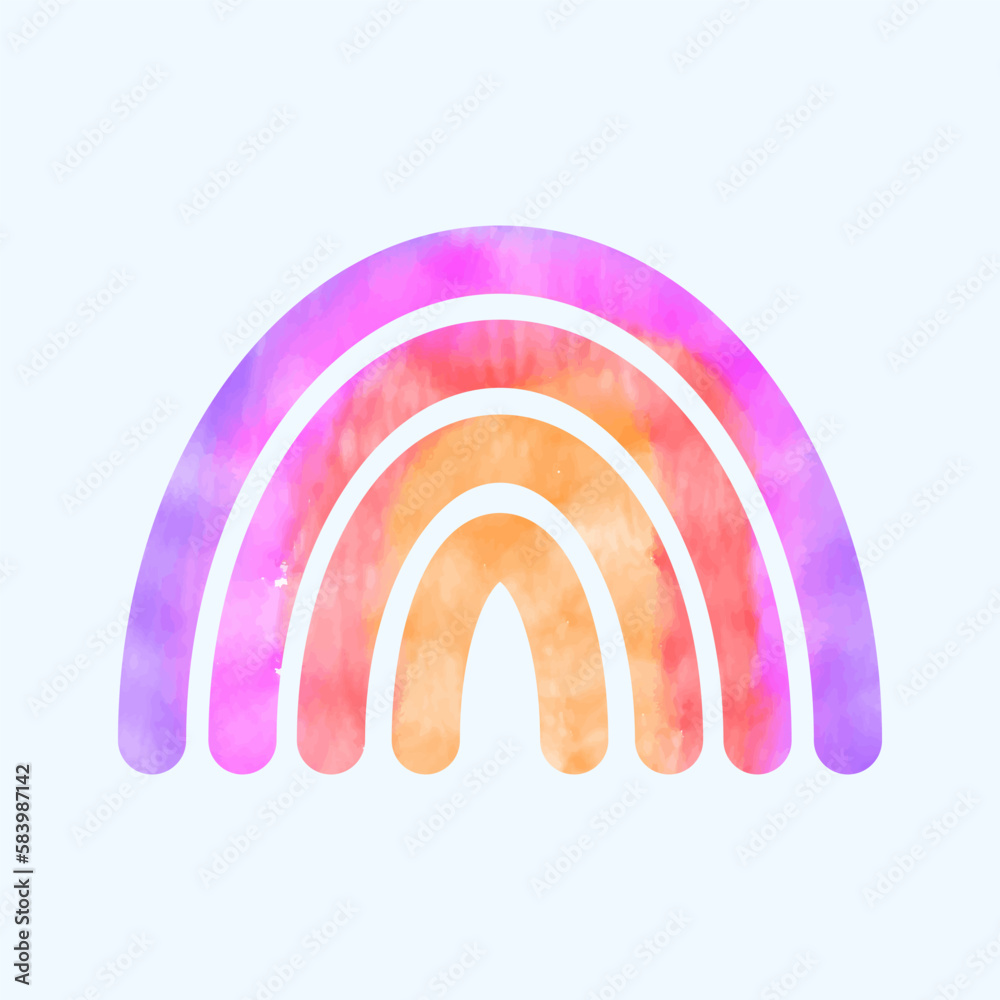 Obraz premium Watercolor hand painted cute rainbow