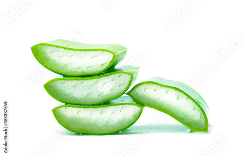 Wallpaper Mural Aloe vera stacked isolated on white background, Aloe vera is a very useful medicinal herb for skin care and hair care.  Torontodigital.ca