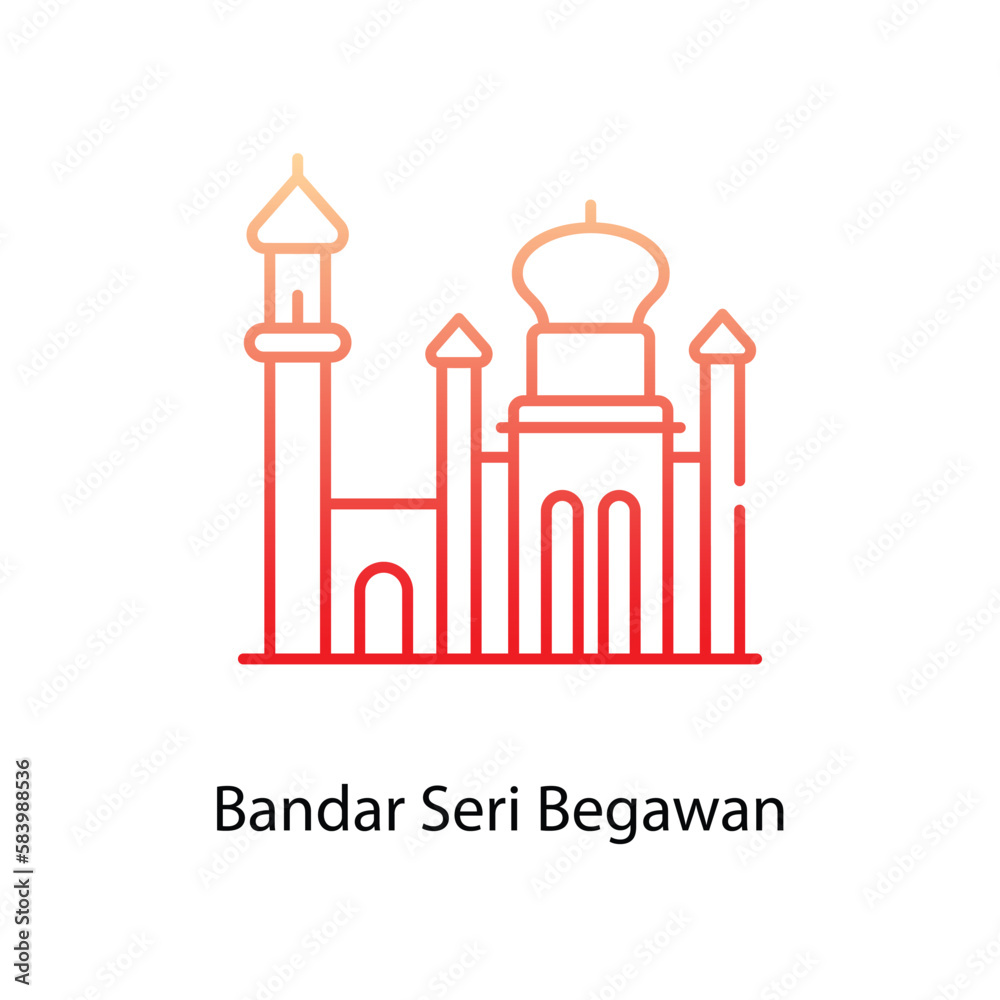 Bandar Seri Begawan icon. Suitable for Web Page, Mobile App, UI, UX and GUI design.