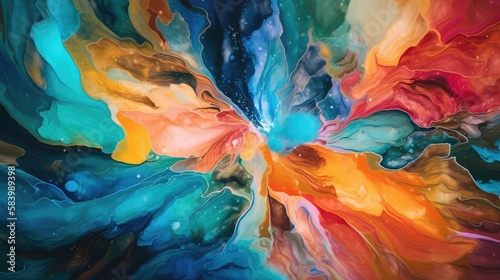 Wallpaper Mural The Dance of Pigments: Experimenting with Fluid Art Techniques for Intricate Abstract Backgrounds - Generative AI Torontodigital.ca