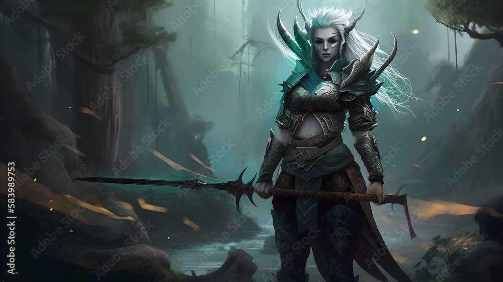 fantasy female character in a cool background (ai generated) fantasy female character in a cool background (ai generated)