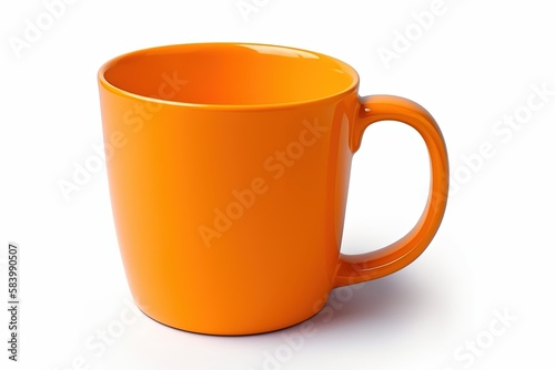 orange cup isolated on white background