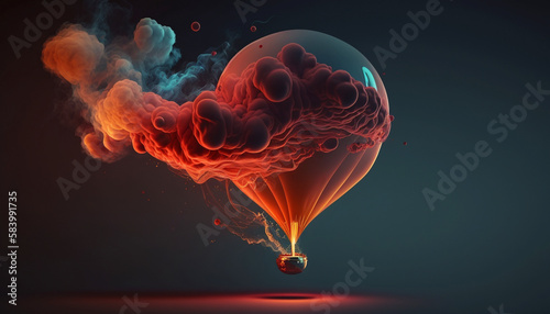 Smoke in balloon .Generative AI.