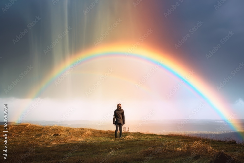 Hope and Possibility - Person Standing Infront of a Rainbow Hope and Possibility - Person Standing Infront of a Rainbow
