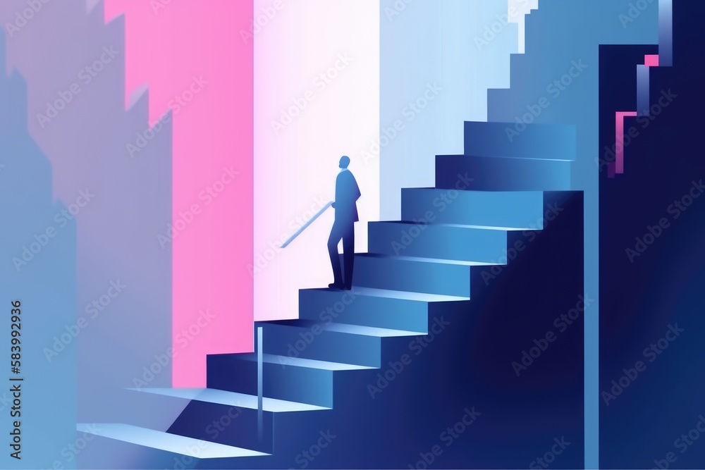 Ladder of Success - Flat Vector Illustration Ladder of Success - Flat Vector Illustration
