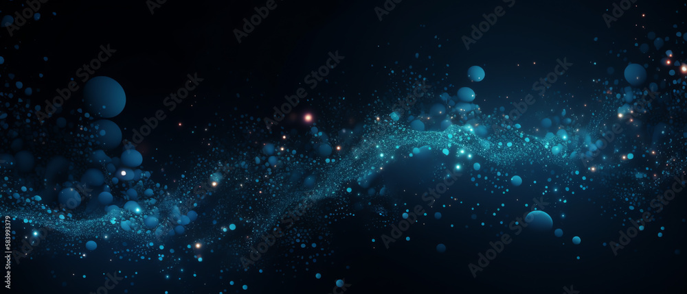 Obraz premium Particle Abstract Dark Blue Background