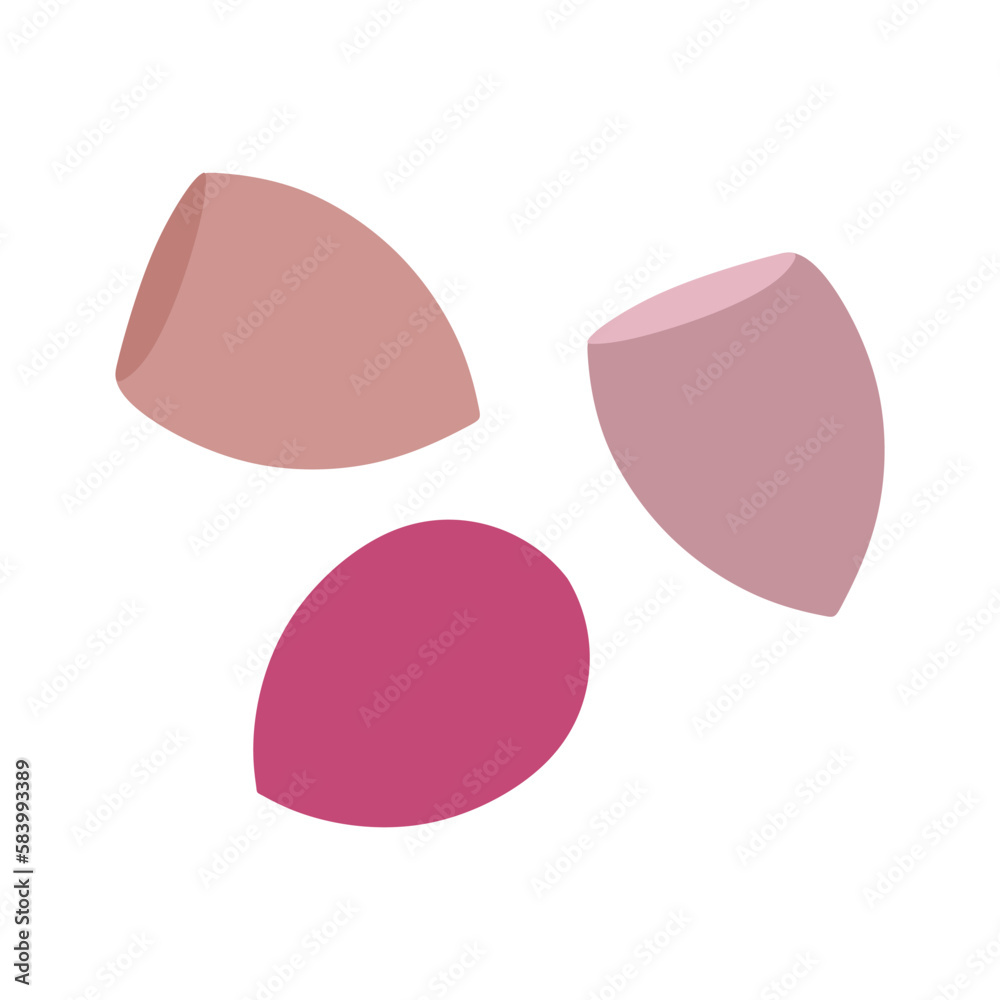 Sponges for face makeup in flat style illustration isolated on white background. Vector illustration Sponges for face makeup in flat style illustration isolated on white background. Vector illustration