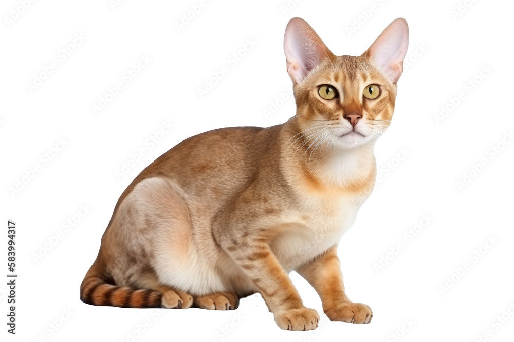 Arabian Mau Cat  on isolated transparent background, png. Generative AI