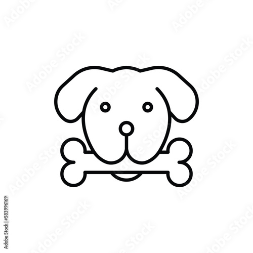 dog with bone icon. outline icon