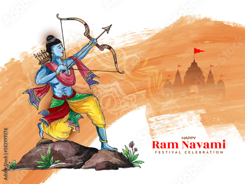 Happy Ram navami Indian cultural festival celebration background design