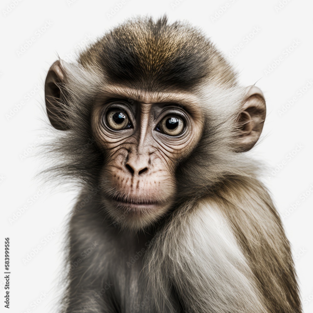 Fototapeta premium close up of a baboon isolated on white background
