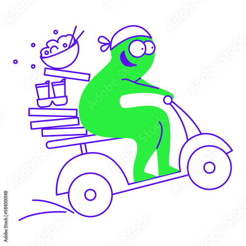 Delivering food on scooter