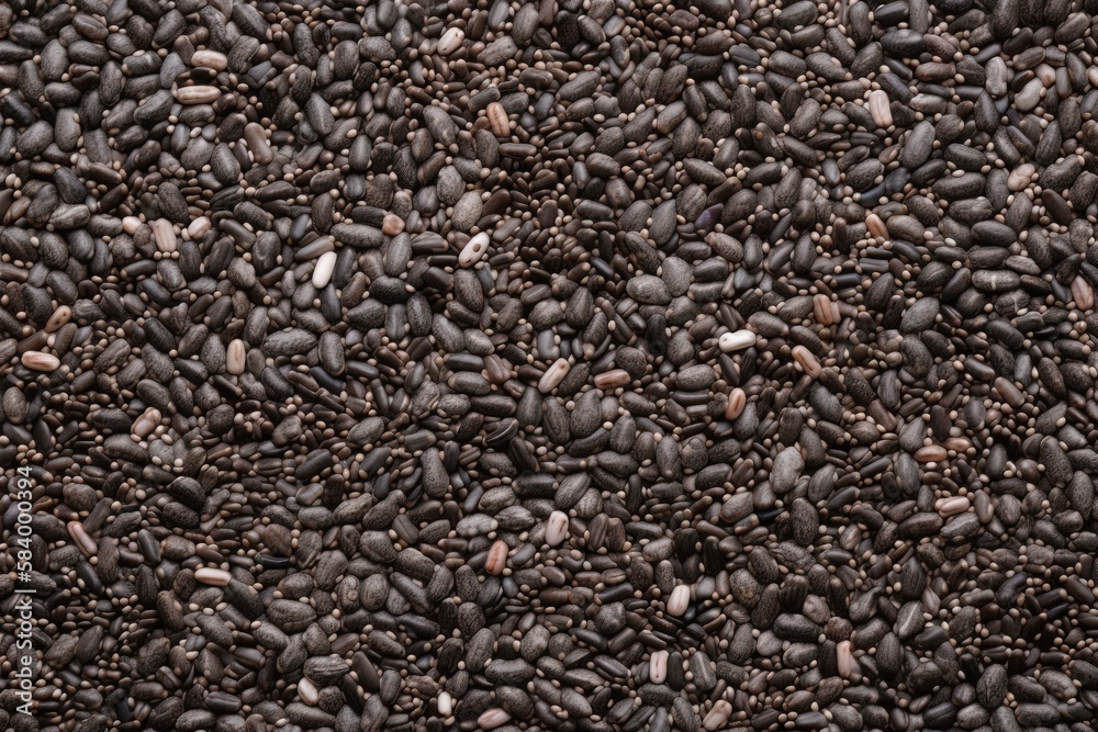 a pile of black seed is shown in close up view. generative ai a pile of black seed is shown in close up view. generative ai