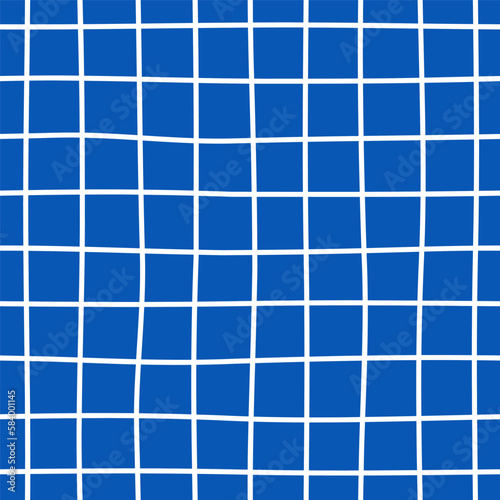 Wallpaper Mural Vector kawaii checkered blue monochrome seamless pattern. Imitation blue pool mosaic Torontodigital.ca