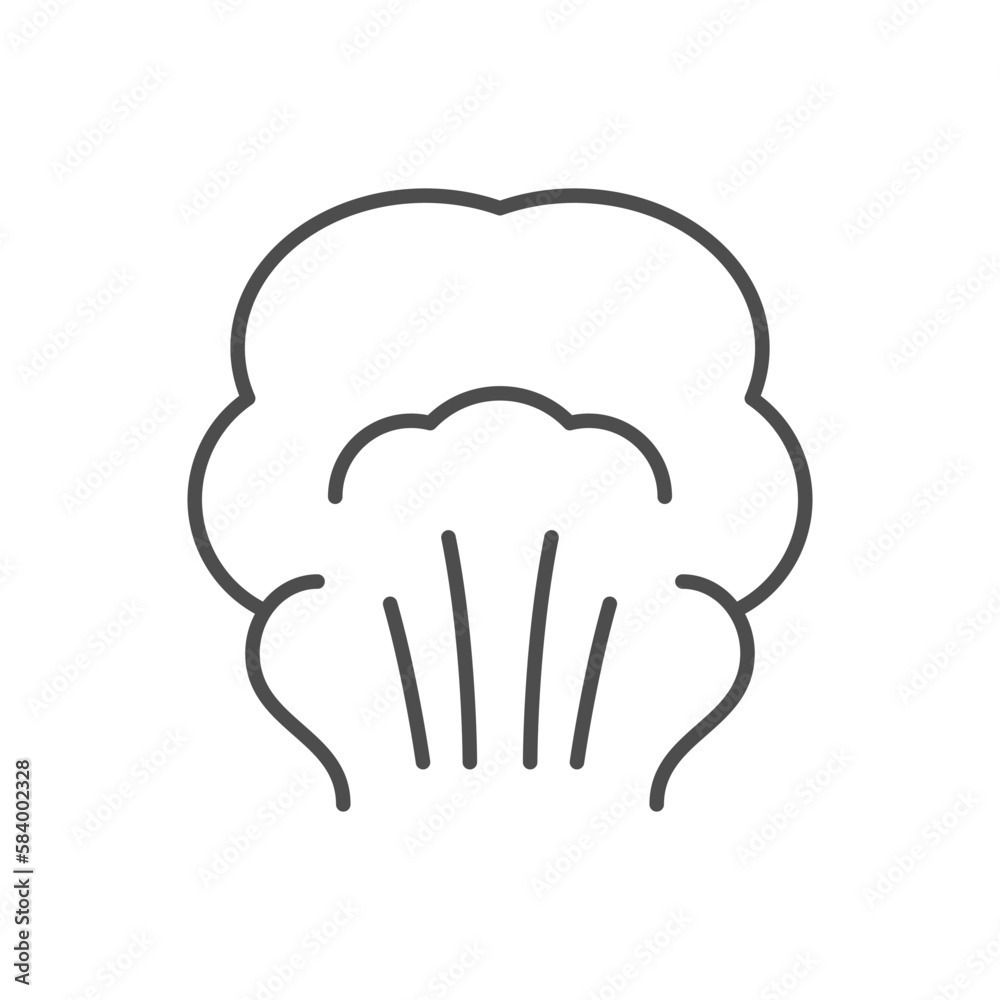 Vapor or steam line icon Vapor or steam line icon
