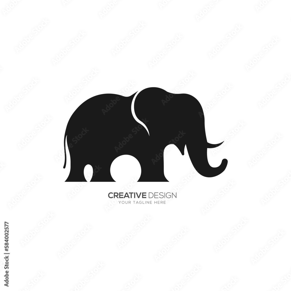 Modern elephant artwork flat logo icon logo