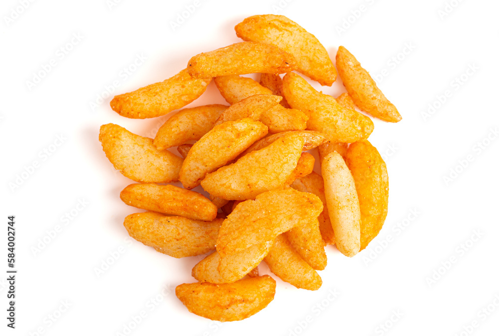 Chili Rice Crackers Isolated on White Background Chili Rice Crackers Isolated on White Background