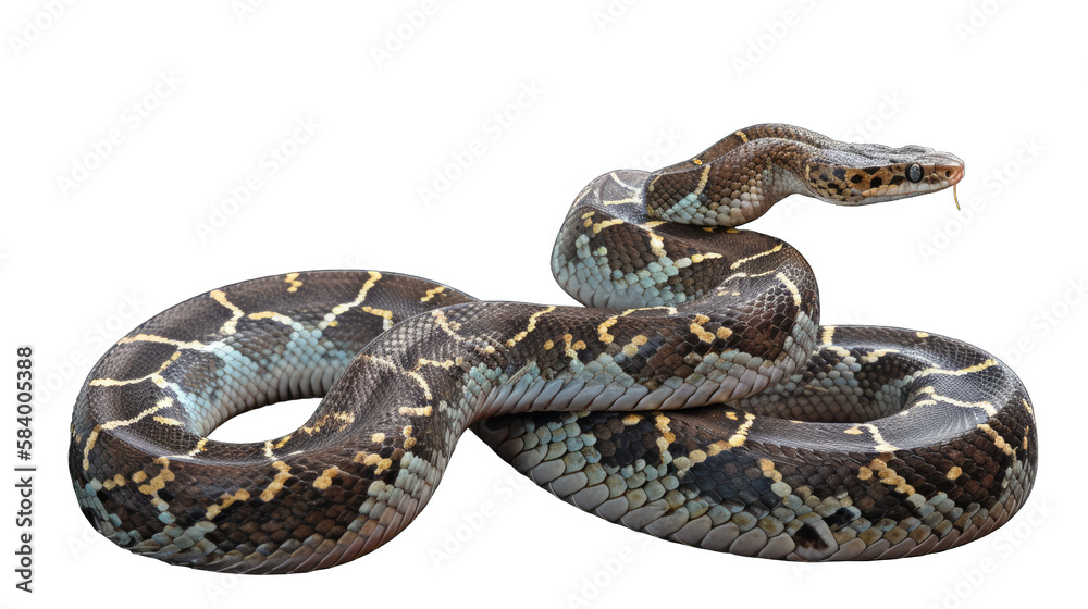 rattle snake isolated on white transparent background png. Generative AI rattle snake isolated on white transparent background png. Generative AI