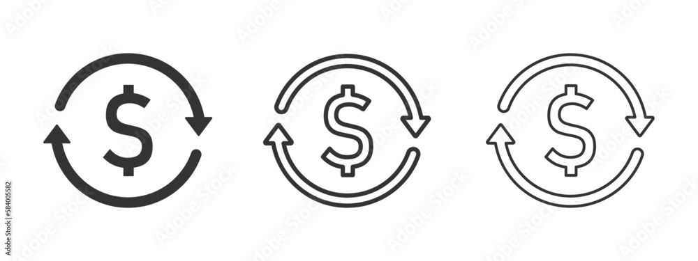  Currency conversion flat vector icons