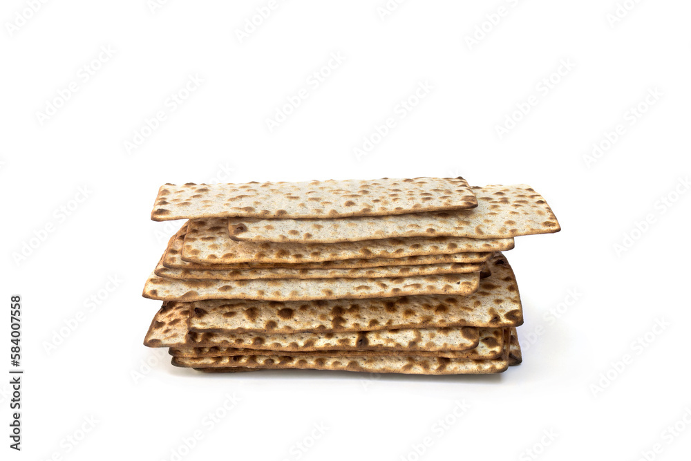 Matzo for passover celebration on a white background Matzo for passover celebration on a white background