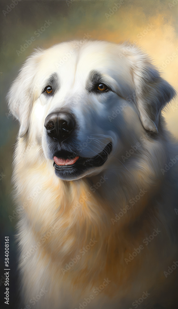 Great Pyrenees Dog illustration - generative AI content Great Pyrenees Dog illustration - generative AI content