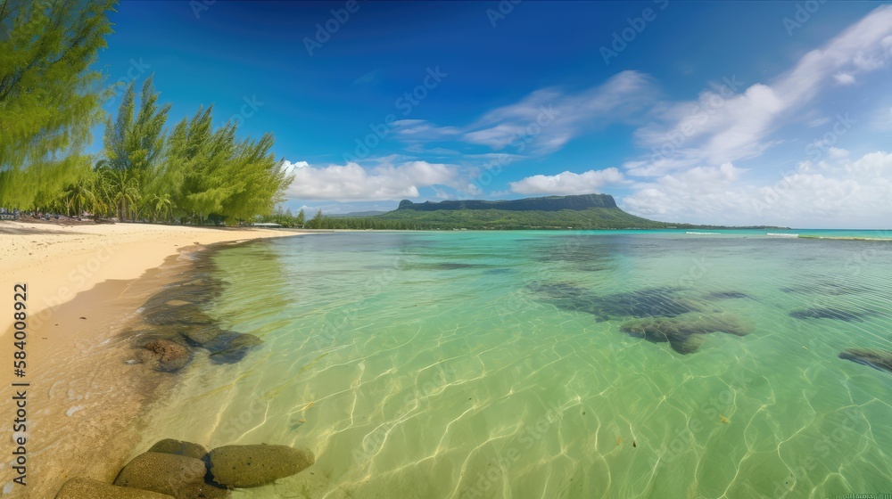 Obraz premium beach with sky, generative AI