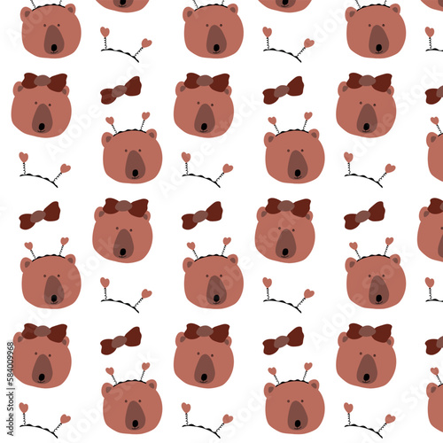 Background with muzzles of bears.