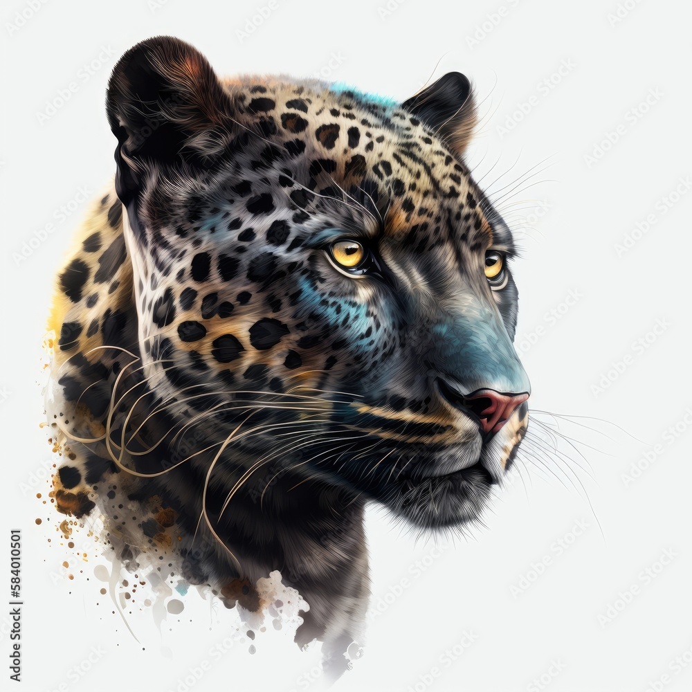 close up portrait of a dark leopard